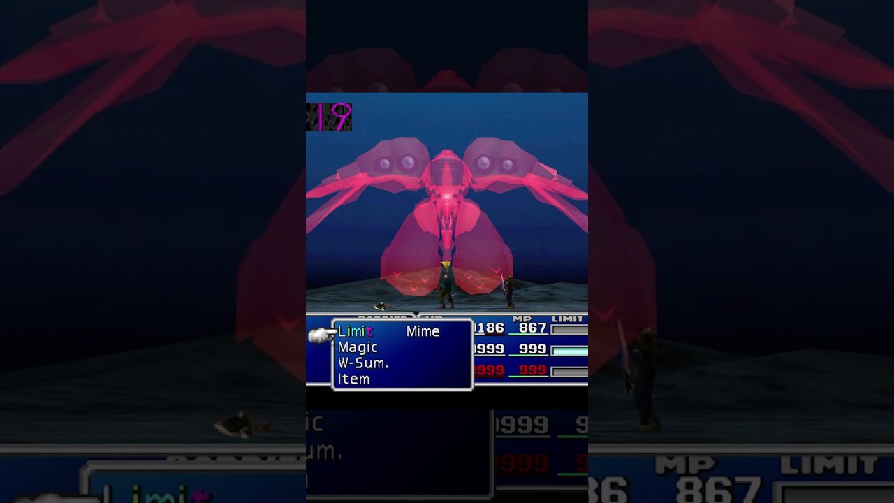 Final Fantasy VII Original - Battle with Emerald Weapon at Underwater 
