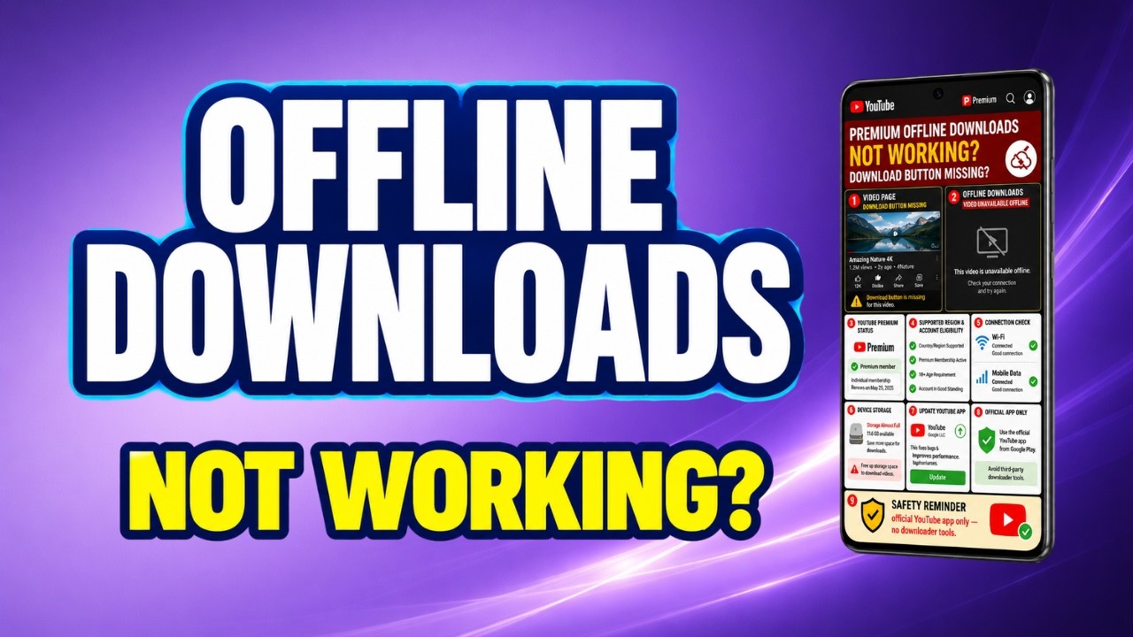 YouTube Premium Offline Downloads Not Working? Fix Missing Download Button