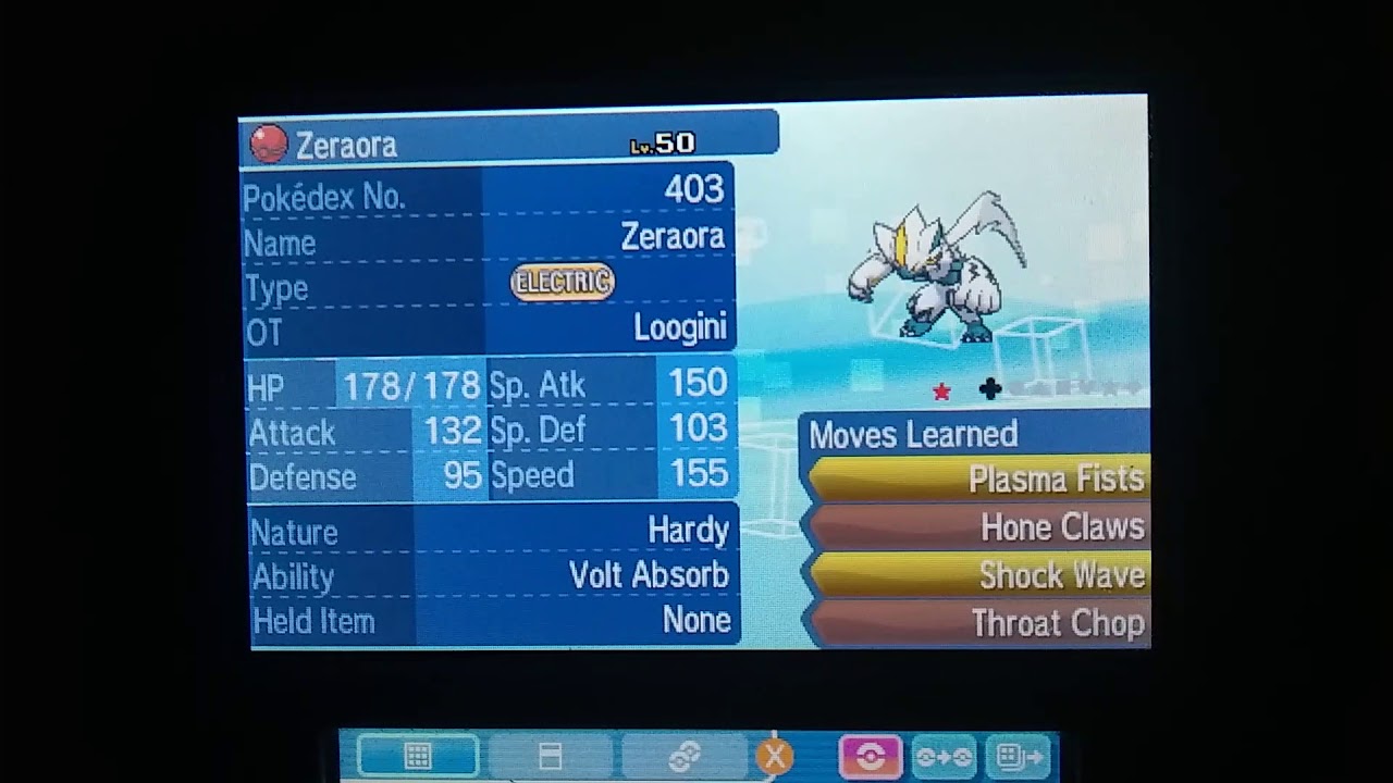 Pokemon Ultra Sun and Ultra Moon Shiny Zeraora Giveaway(Closed)