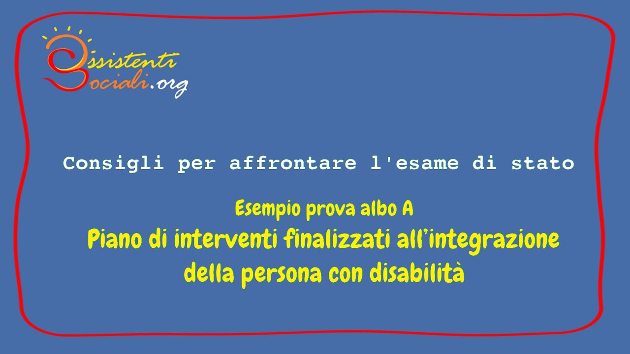 Piano di interventi per le persone con disabilità