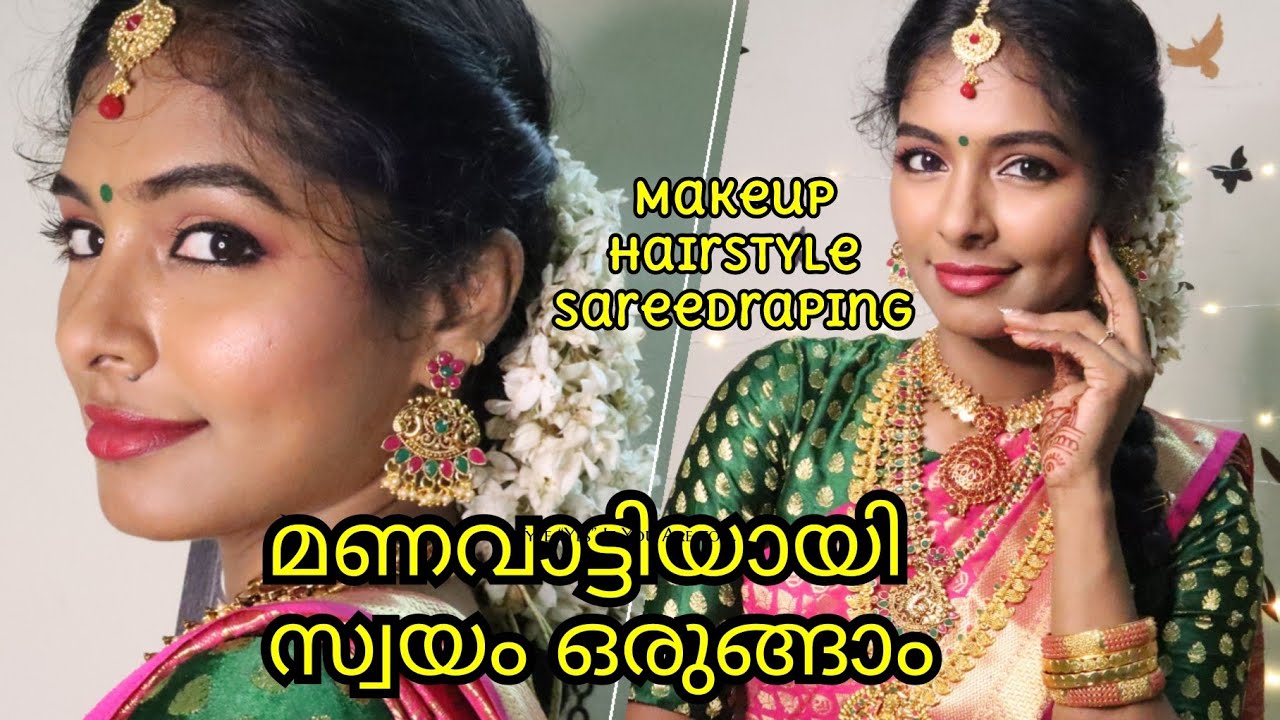 South Indian Kerala Hindu Bridal makeuplook|Hairstyle&Sareedraping|Affordable bridal makeup|Asvi