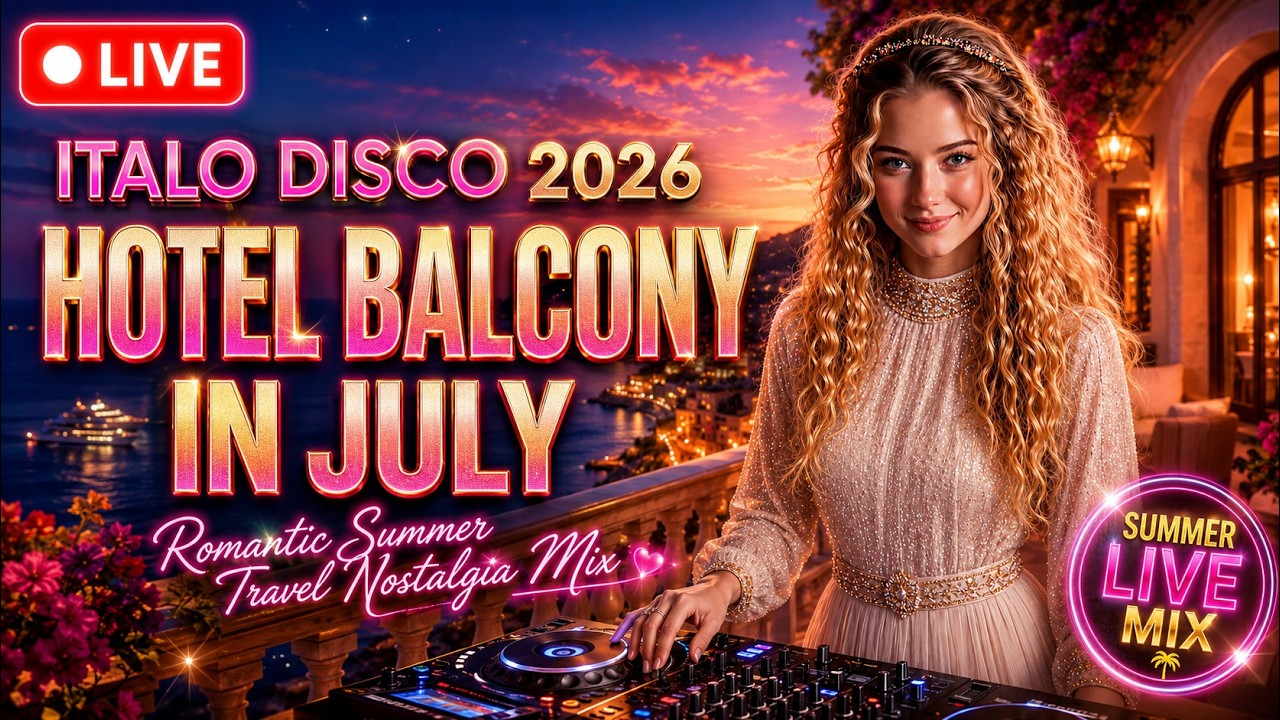 🔴 LIVE Italo Disco 2026 &bull; Hotel Balcony In July | Romantic Summer Travel Nostalgia Mix