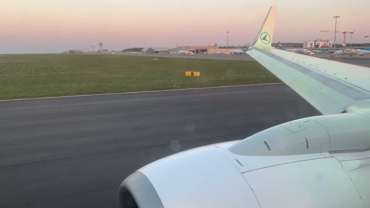 Luxair Luxembourg Airlines Boeing 737-700W take off from Luxembourg-Findel airport (Luxembourg)