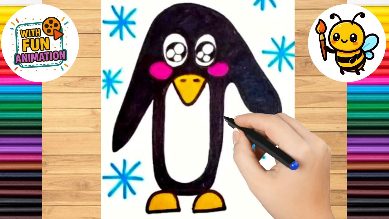 How to Draw a Cute Penguin from Your Handprint! | Step-by-Step Drawing for Kids