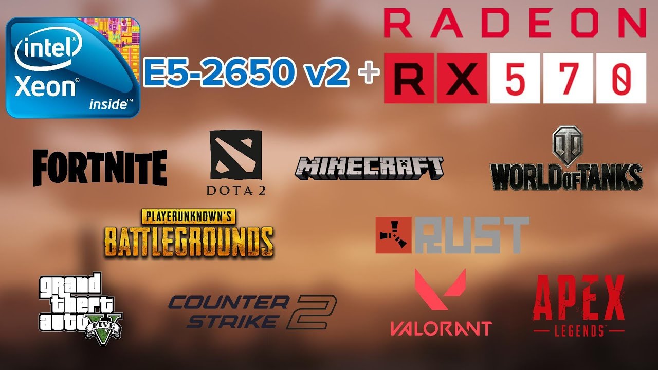 Xeon E5 2650v2 + RX570 4GB test in 10 games