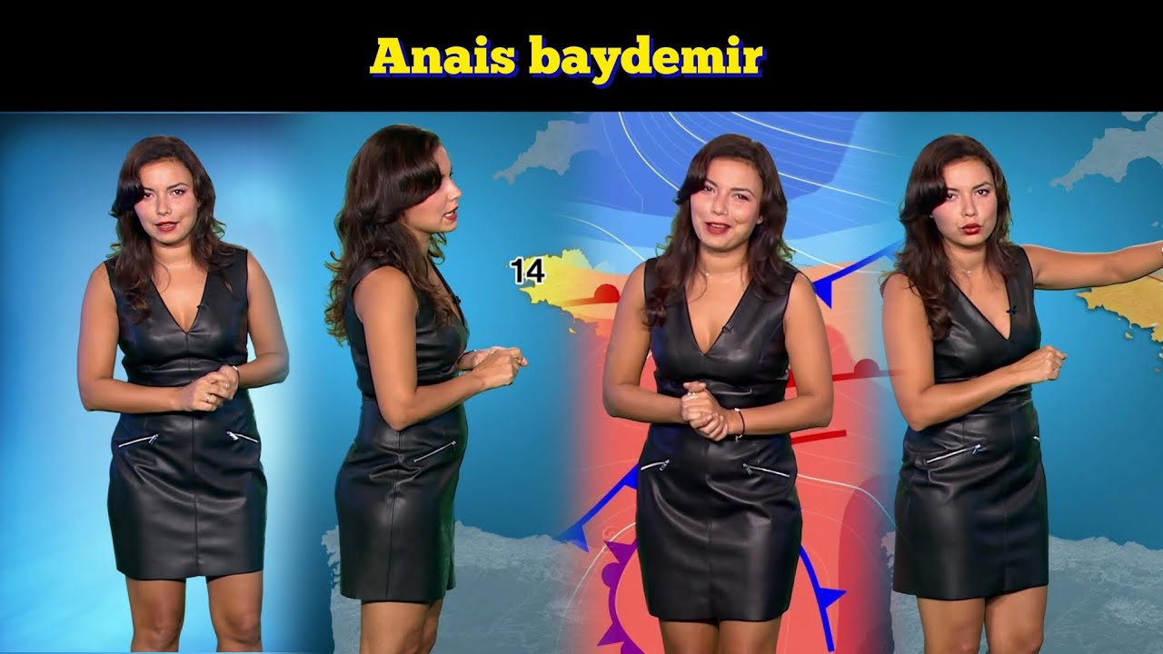 Anaïs Baydemir, a very pretty weather presenter in a leather dress 26 octobre 2016