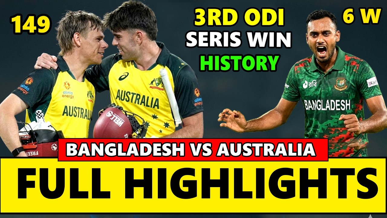 Bangladesh vs Australia 3rd ODI Match Full Highlights 2026