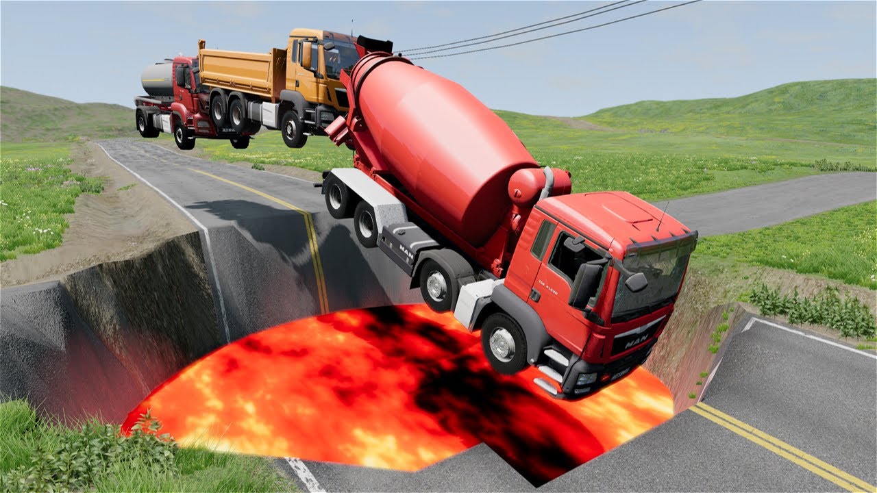 Mobil Kecelakaan Masuk Lubang Permainan Mobil Mobilan Simulator Beamng.Drive Mobil Rusak Hancur#7