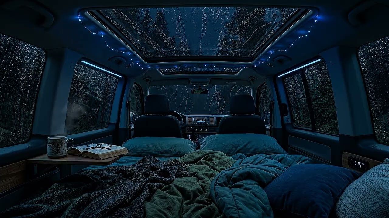 Deep Sleep in a Cozy Car While Heavy Rain and Thunder Roll Outside | Relaxing Storm Ambience
