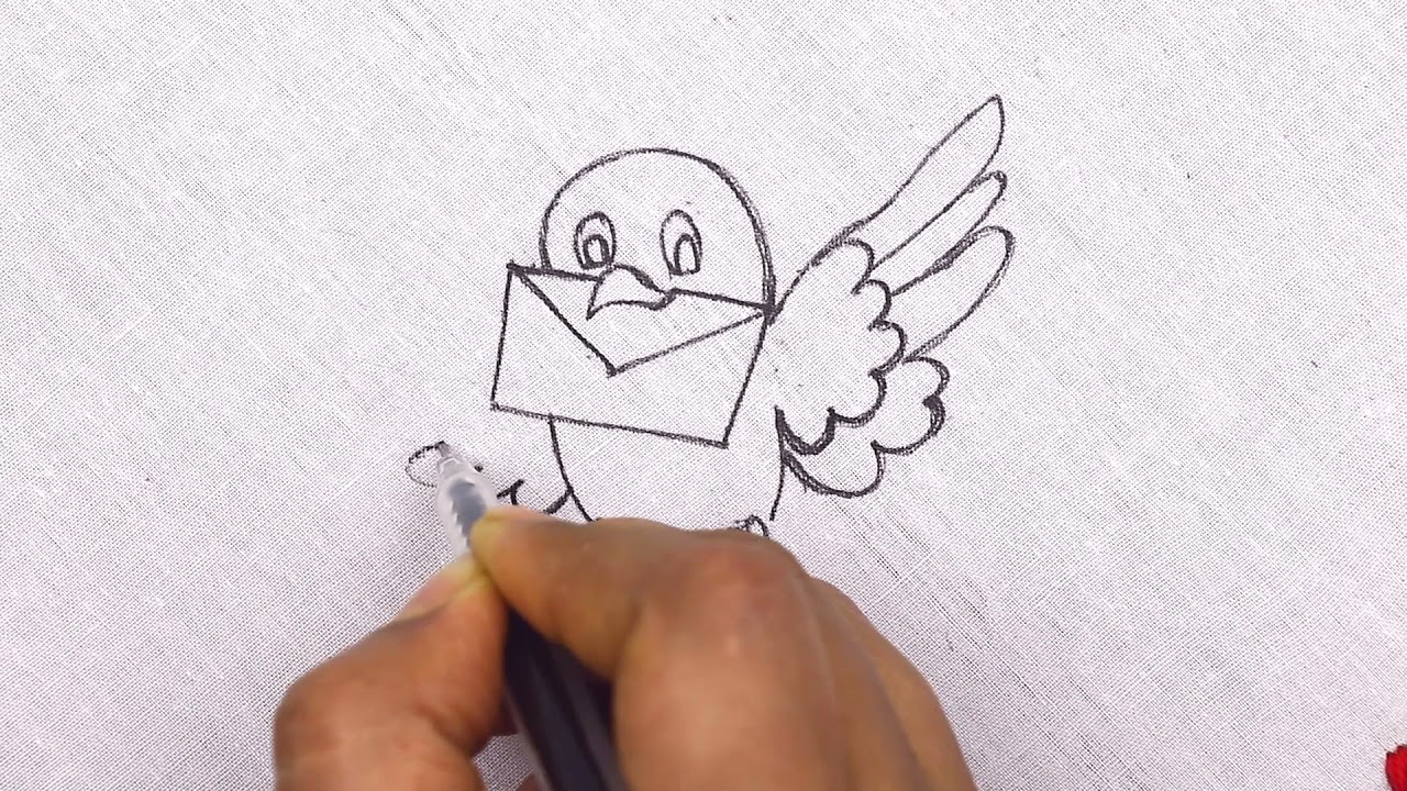 bird embroidery drawing | Hand Embroidery: Bird design | New Hand Embroidery Bird design stitch