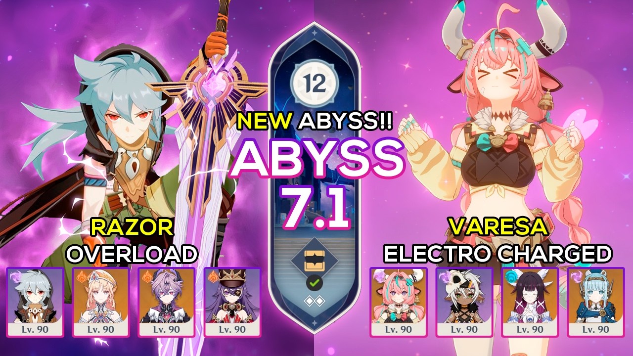 [NEW] C0 Varesa Electro-Charged & C6 Razor Overload / Spiral Abyss 12 / 7.1 Genshin Impact