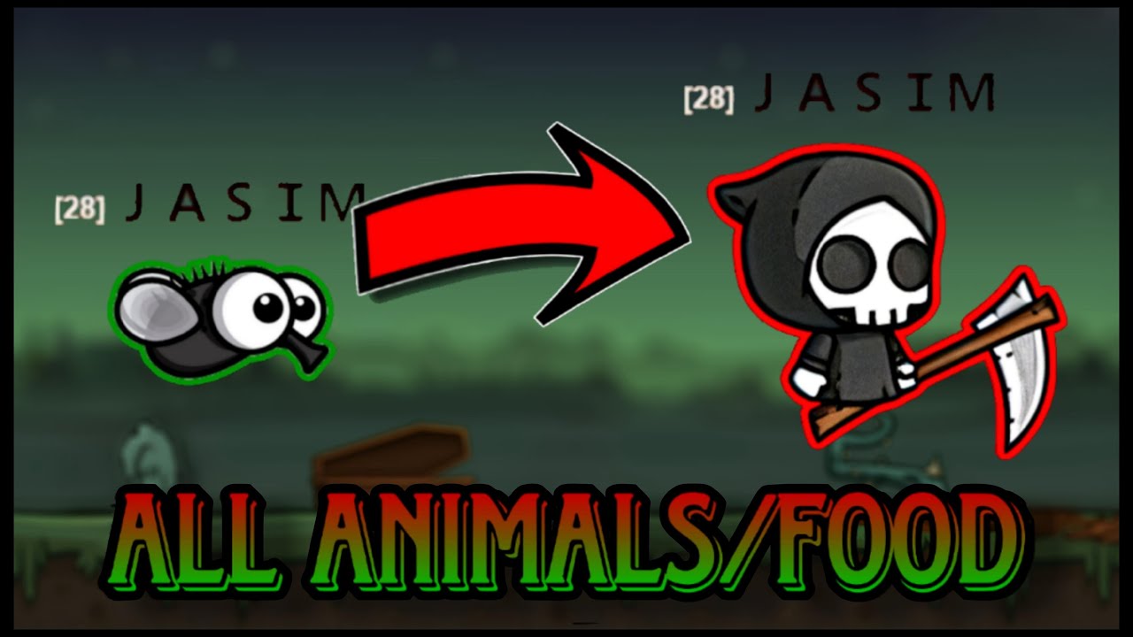 All Animal Evolutions & Eating All Foods/Entities │My Gameplay│ EvoWorld.io