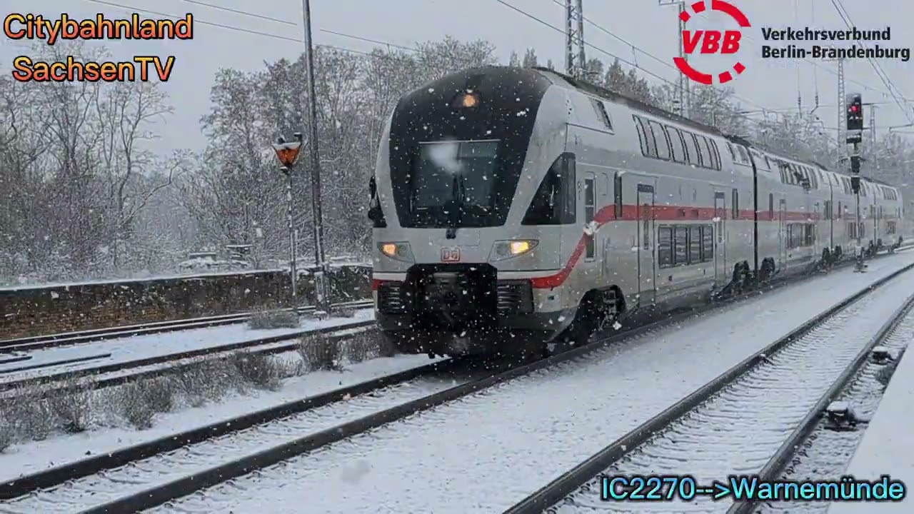 Bahnverkehr in Riesa Elsterwerda Berlin mit Abschied von RE5 Rostock nach Elsterwerda