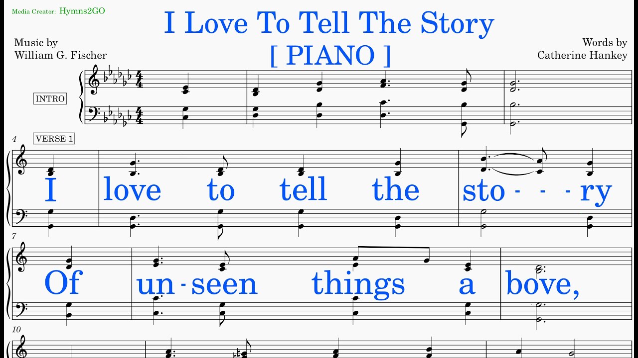I Love To Tell The Story  (Fischer - Hankey) [v1] Piano