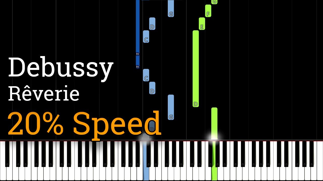 Debussy - Rêverie (Slow Piano Tutorial) [20% Speed]
