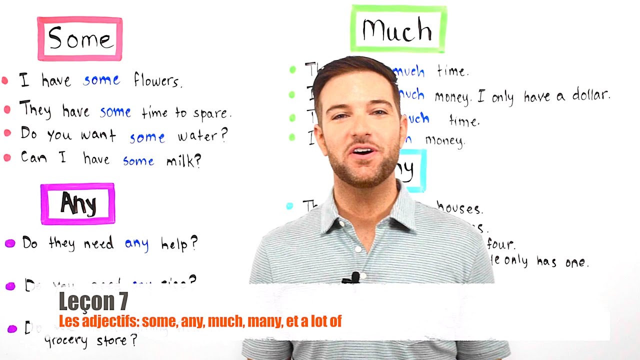Les Adjectifs: Some, Any, Much, Many, A lot of