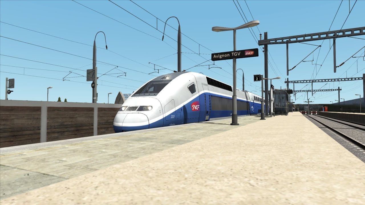 Train simulator classic TGV Marseille a Lyon probleme de voie retour a Avignon