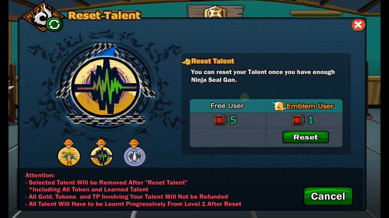 Reset Talent dan Jutsu Elemen #ninjasage