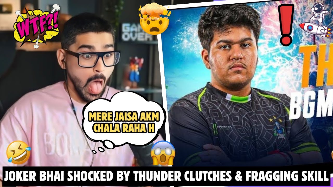 JOKER BHAI🚀CRAZY REACTION🤣ON IQOOSOULTHUNDER⚡️SHOCKED BY THUNDER CLUTCHES & FRAGS🔥