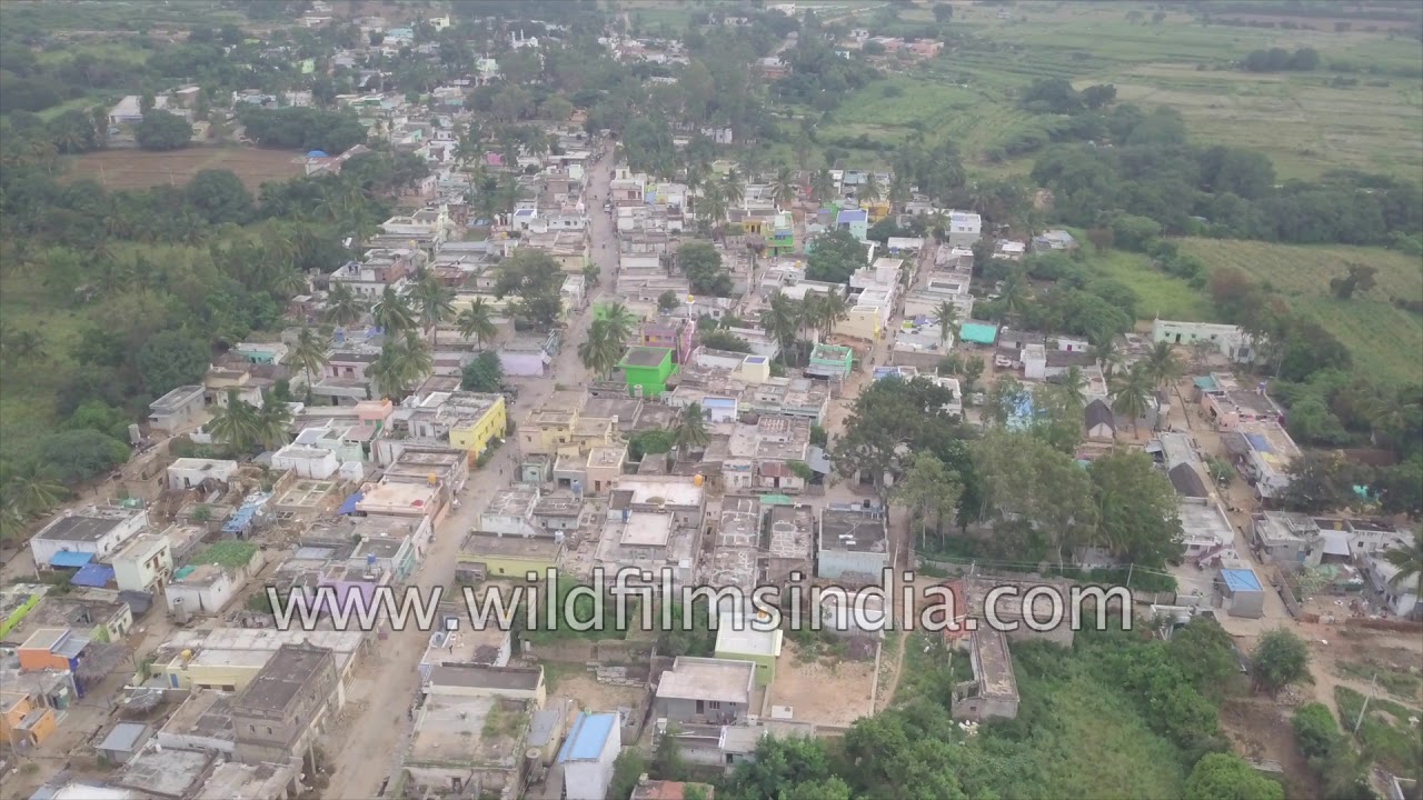 Bagepalli village in Chikballapur: aerial view of small town Karnataka