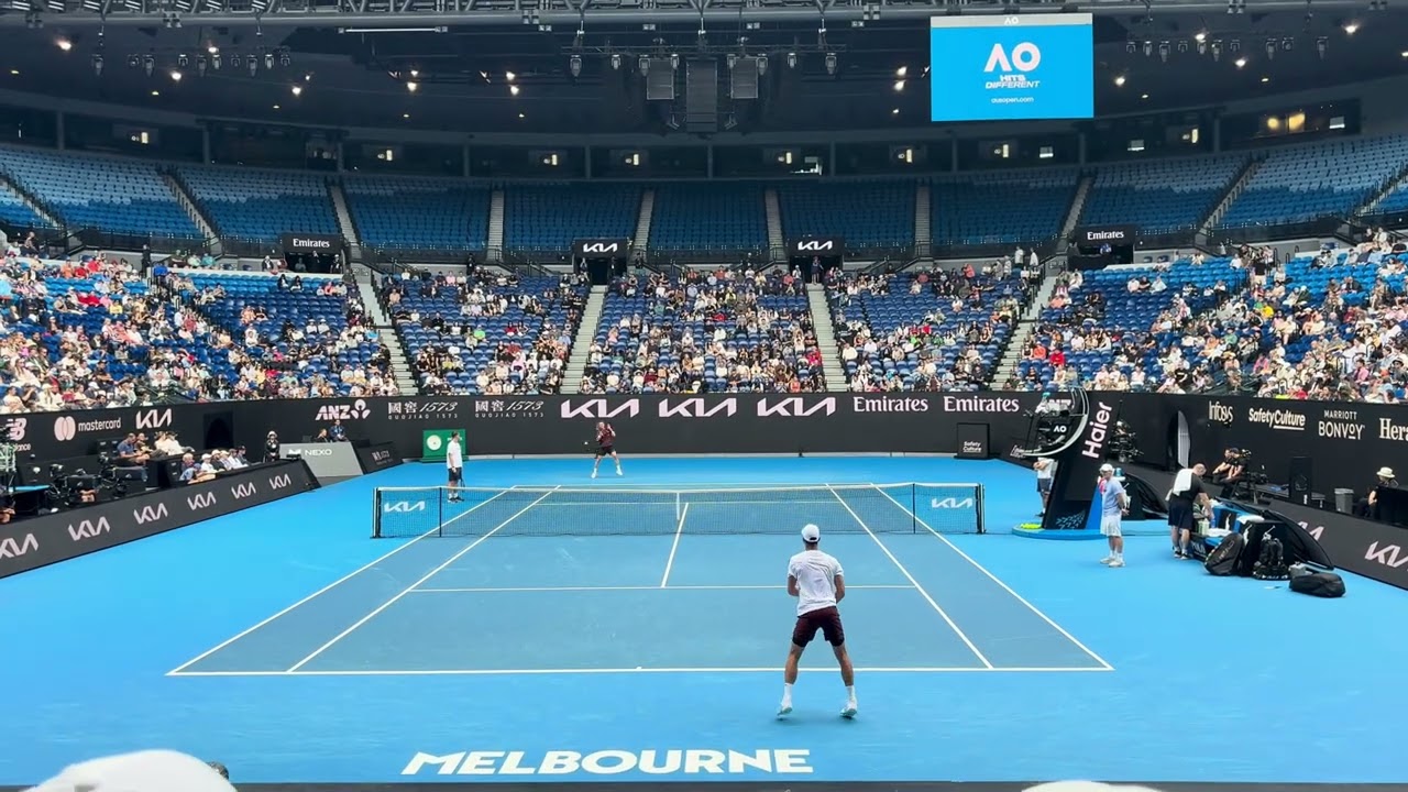 Novak Djokovic and Jiri Lehecka Court Level Practice | Australian Open 2026