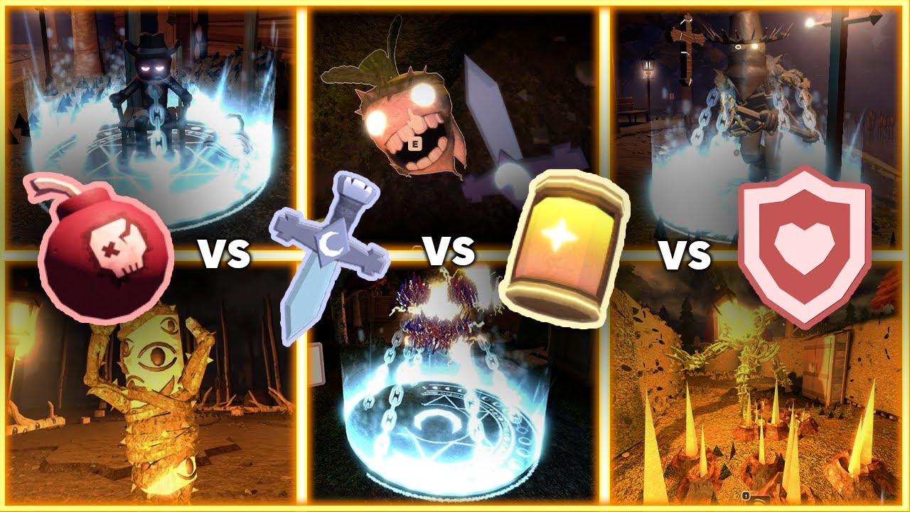 DOORS : Big Bomb VS God Mode VS StarJug VS Crucifix - All Outdoors Entities [ROBLOX]
