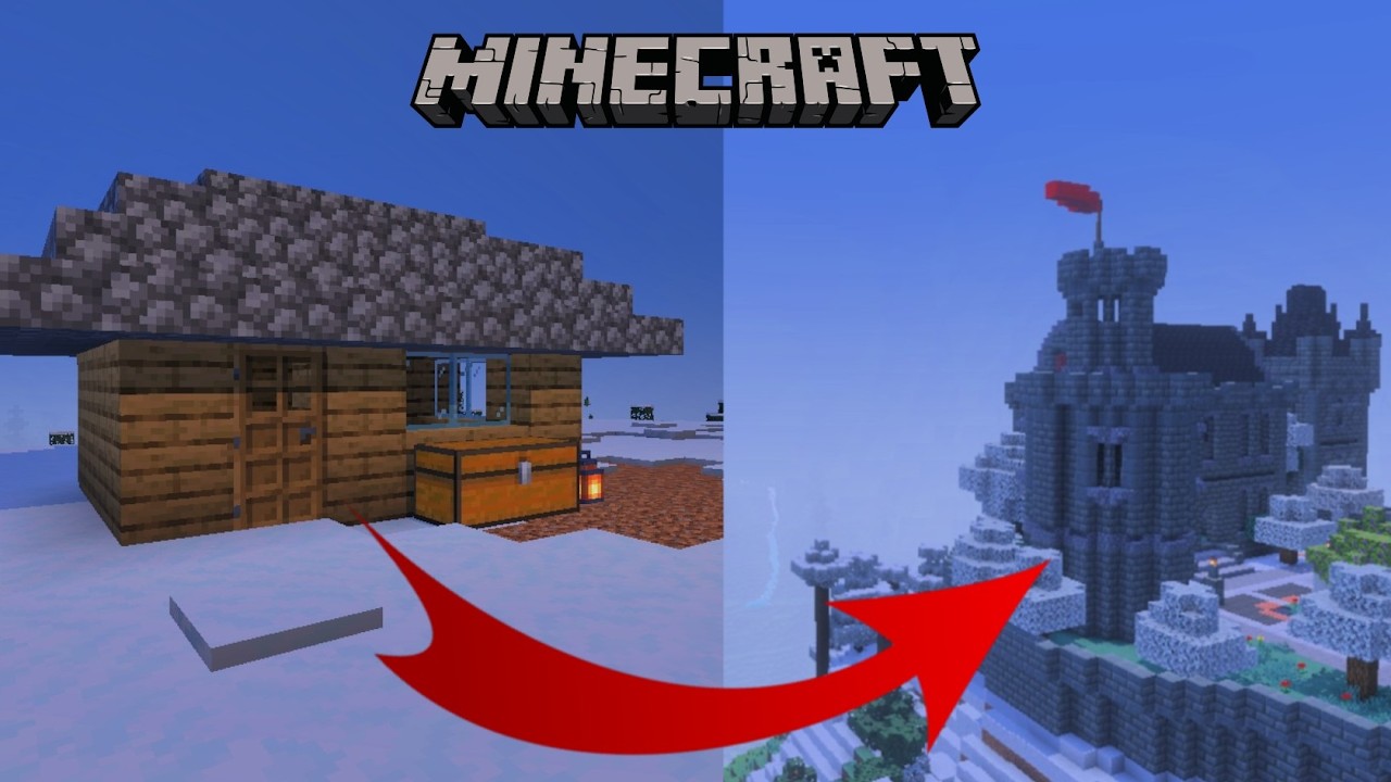 I Turned a Tiny House into a Massive Castle in Minecraft