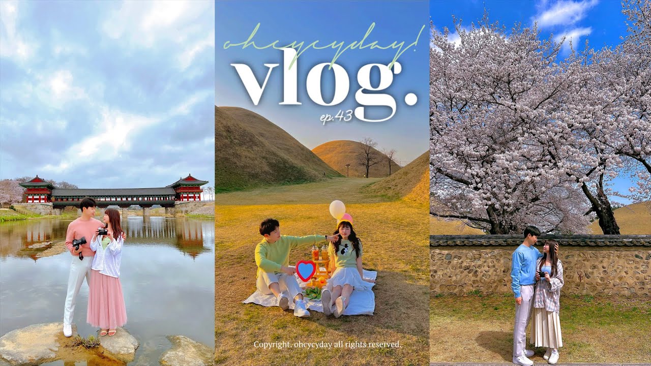 [ 𝐕𝐋𝐎𝐆 𝐞𝐩.𝟒𝟑 ]  Spring Date in Gyeongju🌸 | Cute cafes, Cherry blossoms, and Aesthetic bookstores🍰☕️📚