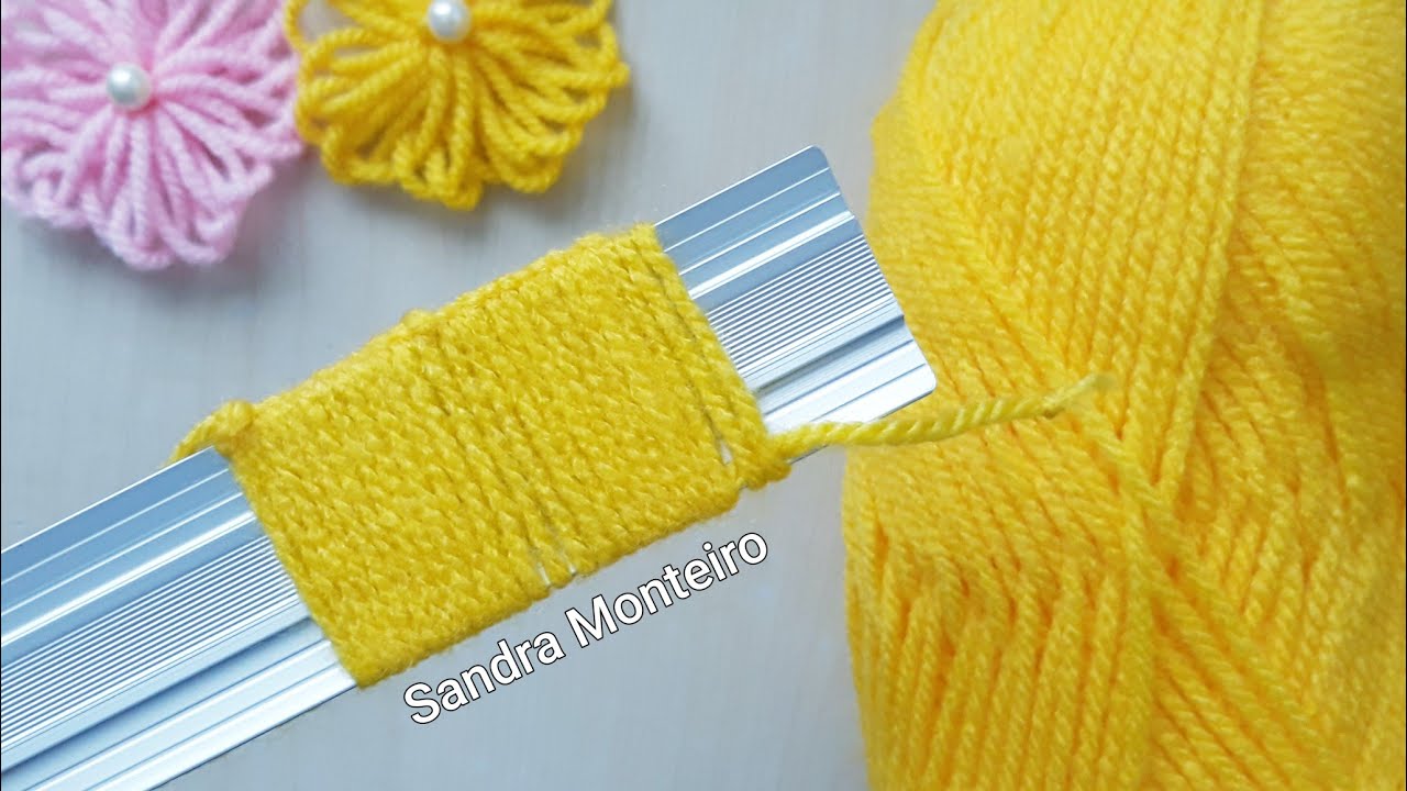 Artesanato de Flores com Lã/ Bordados a mão/ Super Fácil by Sandra Monteiro
