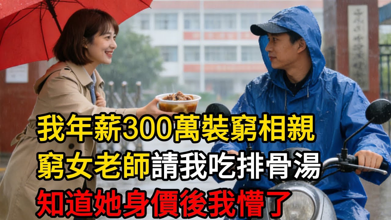 我年薪300萬裝窮相親，女老師請我吃排骨湯，知道她身價後我懵了。#情感故事 #感人壹幕 #故事分享 #故事 #老年生活 #人生感悟
