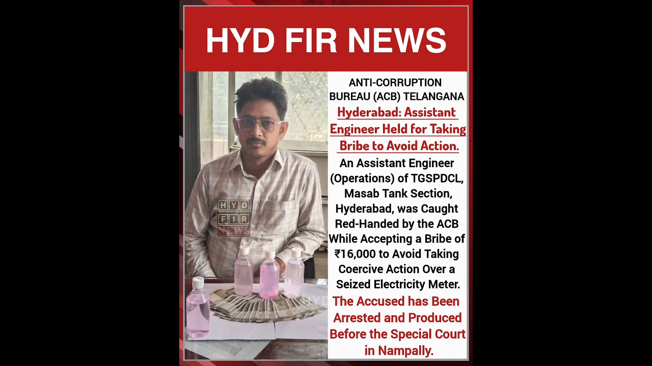 Hyderabad: Assistant Engineer Held for Taking Bribe to Avoid Action.