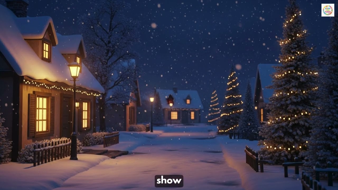 Snowy Nights and Silent Lights | Gentle Winter Christmas Song for Kids | Kuwi Kids Tunes