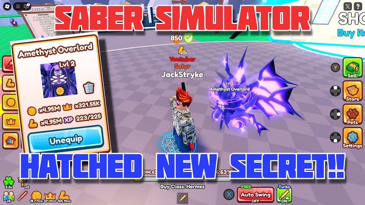 I HATCHED SECRET PETS!! | Saber Simulator