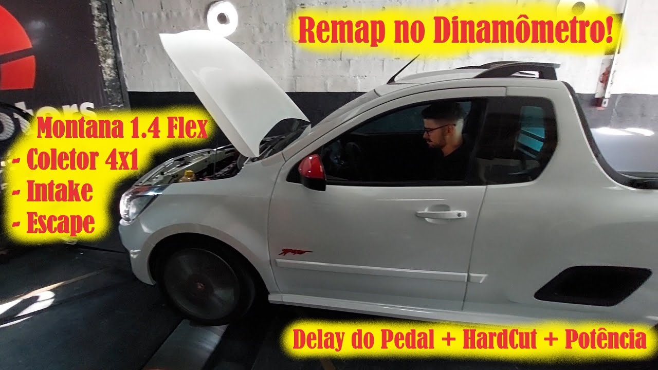 Remap Montana 1.4 Flex!! Intake + Coletor 4x1 + Mapa Custom no Dinamômetro melhor resposta do Pedal