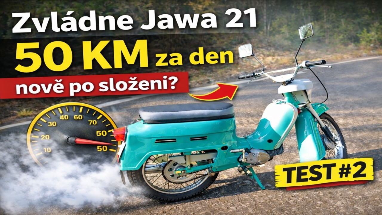 Jawa 21 – test 50 km po zprovoznění - max rychlost + seřízení