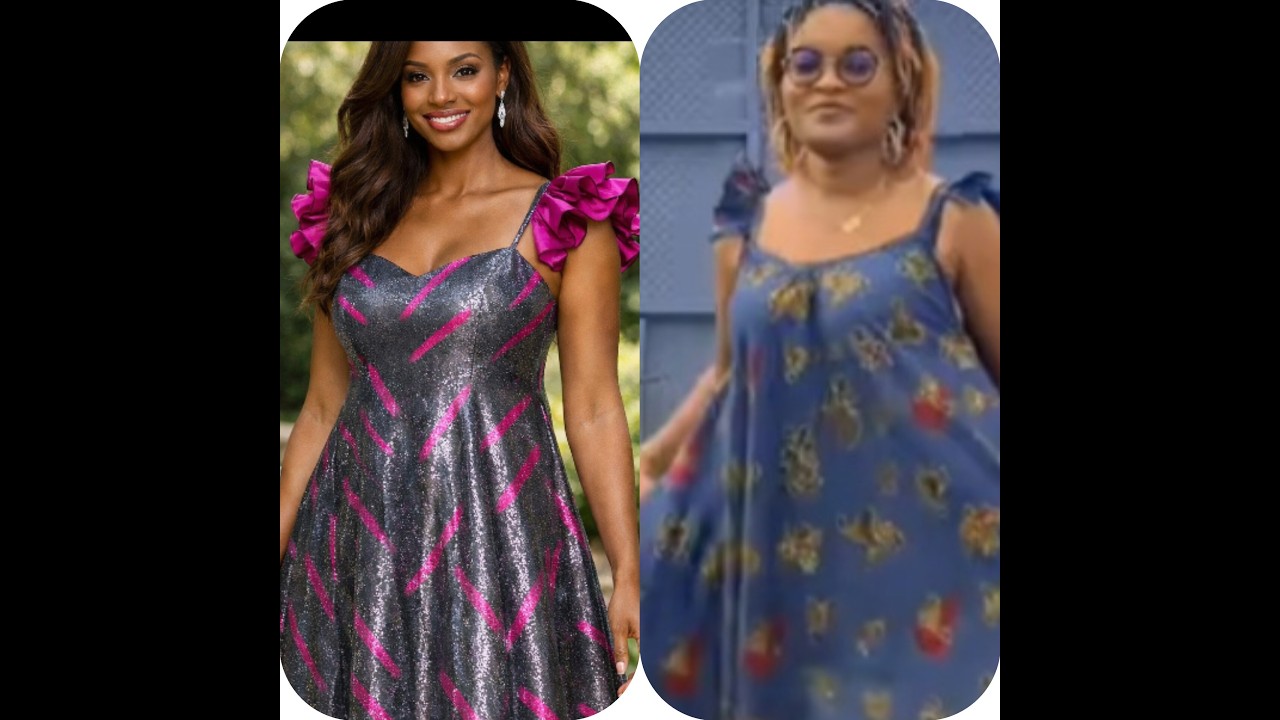 How to make an off shoulder free dress with shoulder ruffles. Less than yards of ankara.