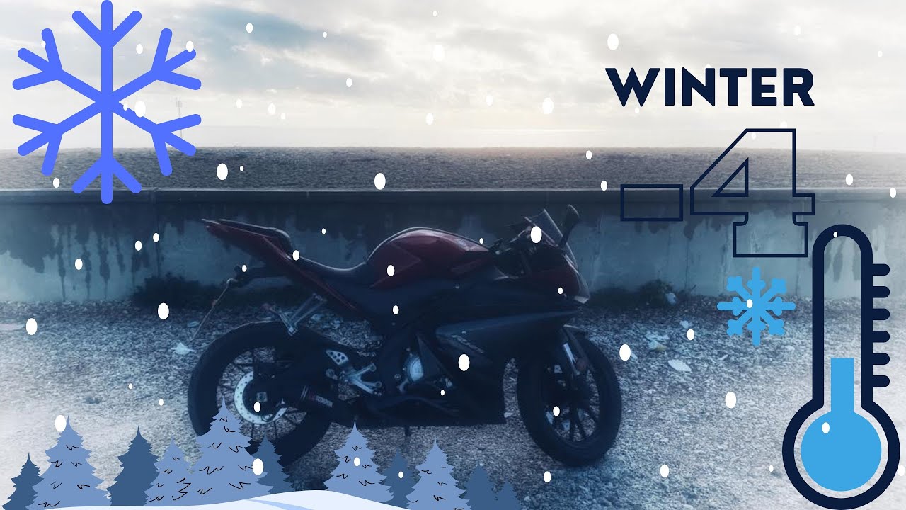 UK winter 🥶 motorcycle ride Yamaha R125, -4°C (Snow, Black Ice, COLD ❄️)