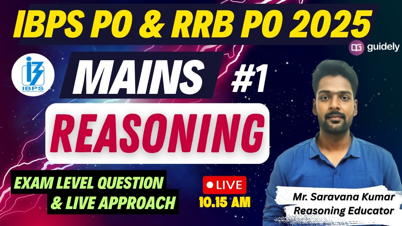 💥REASONING for IBPS & RRB PO 2025 - Day 1  | MAINS LEVEL QUESTIONS | Mr. SK Sir #ibpspo #sbipo