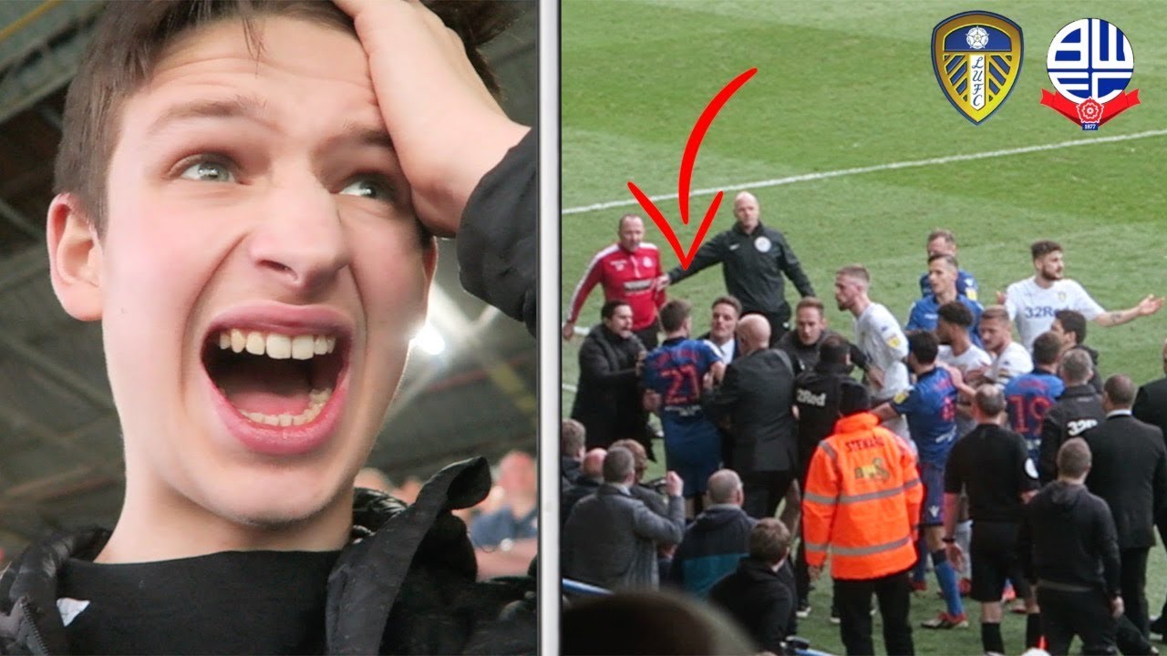 LEEDS COPPER THROWS BOLTON FAN DOWN STAIRS... | Leeds United vs Bolton Vlog