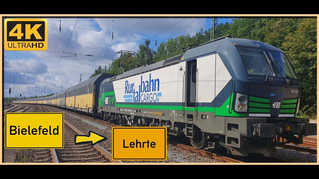 【4K】 Führerstandsmitfahrt Cab Ride Bielefeld Brackwede nach Lehrte BF über Löhne,Minden,Seelze
