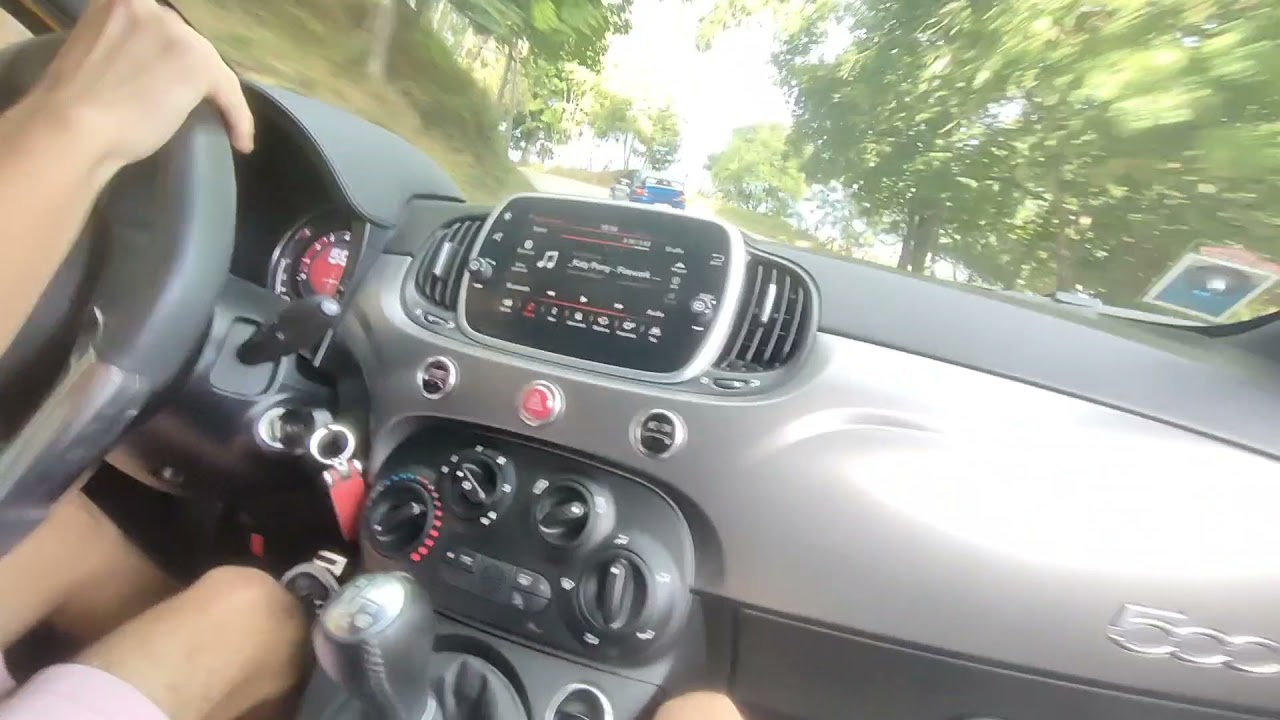 Pov Abarth 595 Pista stock sound and acceleration in mountain