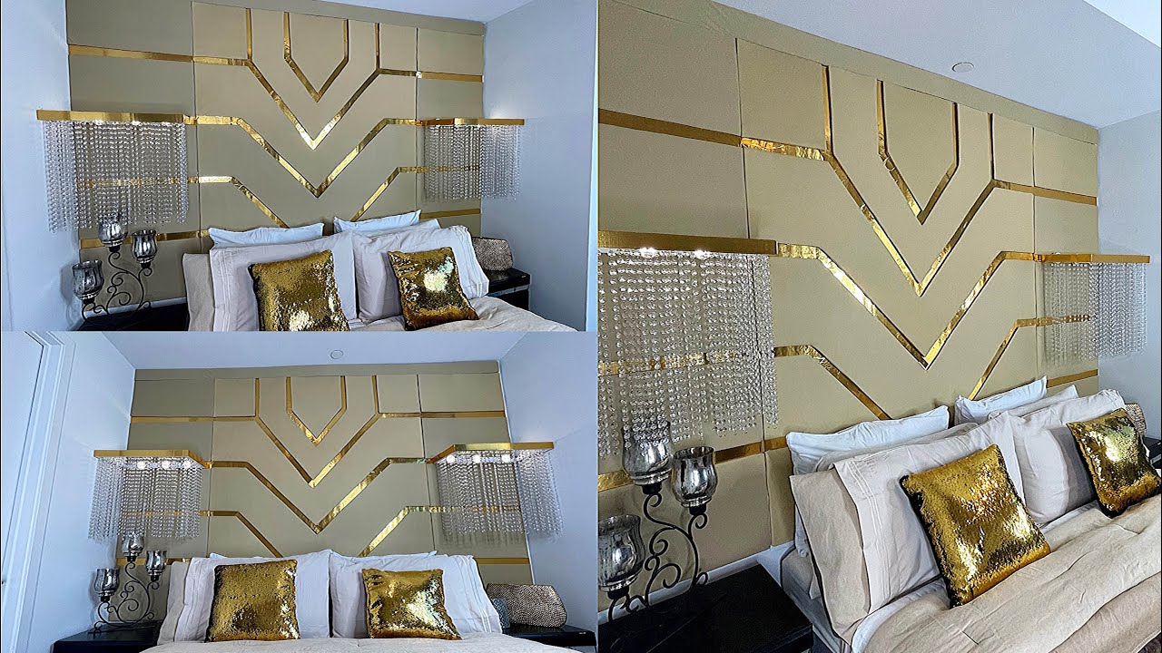 DIY GODDESS HEADBOARD AND WALL LAMP/SCONCES~INEXPENSIVE HEADBOARD ~ HEADBOARD IDEAS