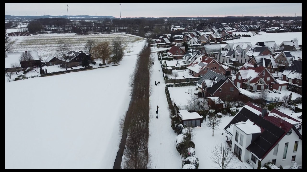 Steinfurt - Borghorst with a lot of snow + beautiful sunset