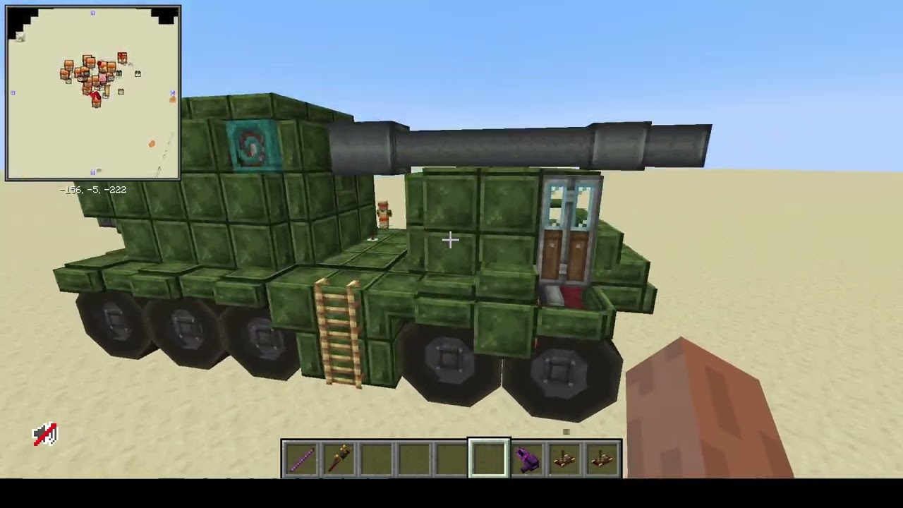 minecraft artillery truck with create: big cannons