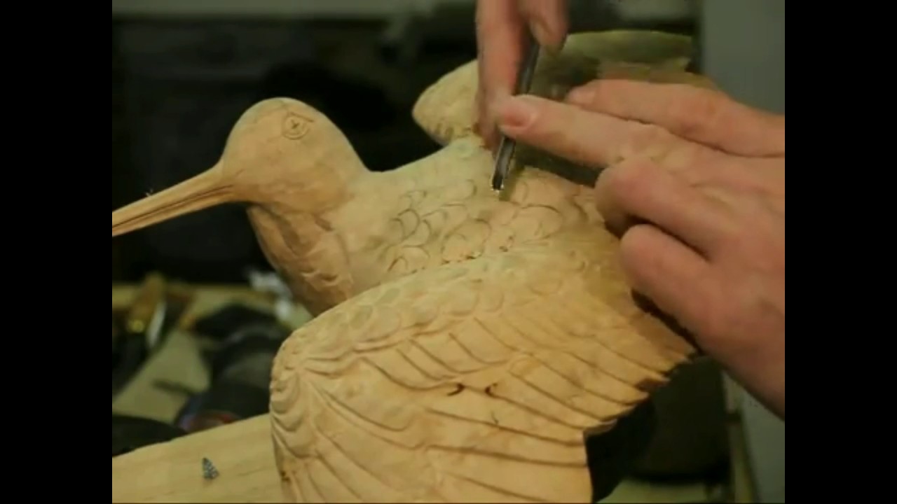 Carving a Woodcock from Lime