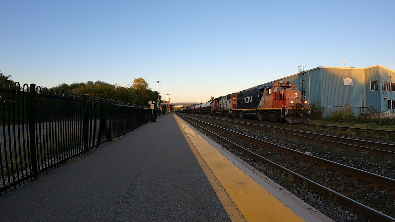 VIA 44 and a large CN L532B in Brockville!