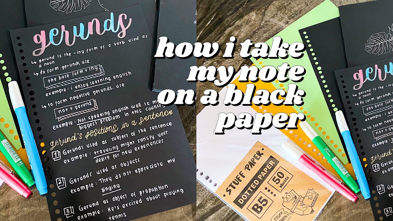 how i take my notes on a black paper | nyobain loose leaf anti tembus