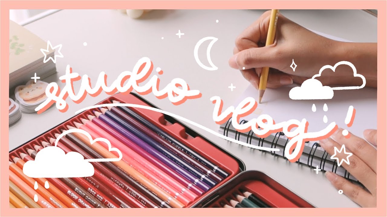 STUDIO VLOG 15 🍐 a few happy days in my life (being a cat mom, eating, drawing, and chit chat)