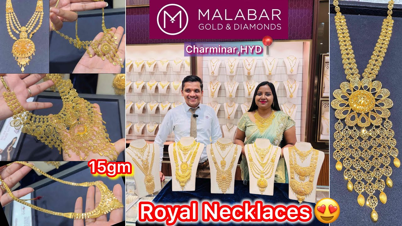 15gm Ranihaar and Beautiful 😍 22KT gold Necklaces from Malabar,Charminar,HYD | Bridal Necklaces ✨