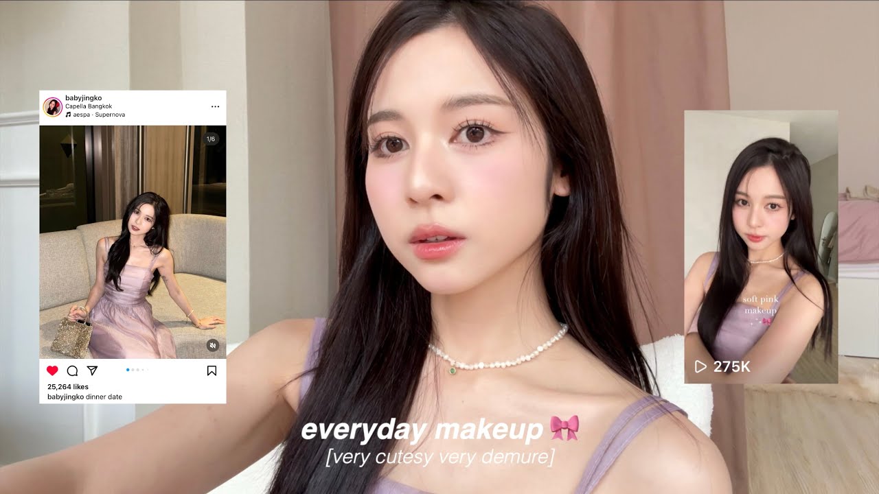 🎀 everyday makeup แบบติดแกลม +เม้ามอยชีวิตที่เกาหลีหลังย้ายกลับไทย! | Babyjingko